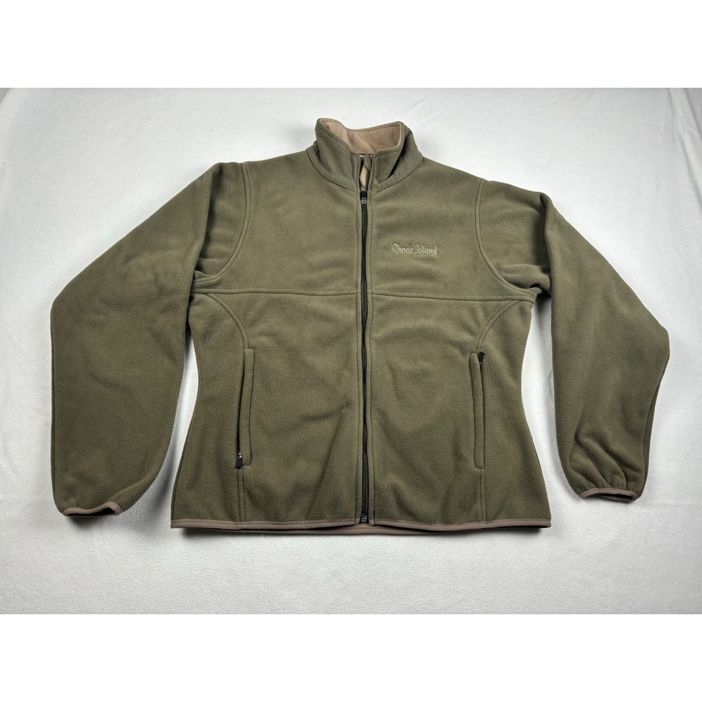 Port Authority Womens Fleece Jacket Olive Green Full‎ Zip Layering Casual Size L